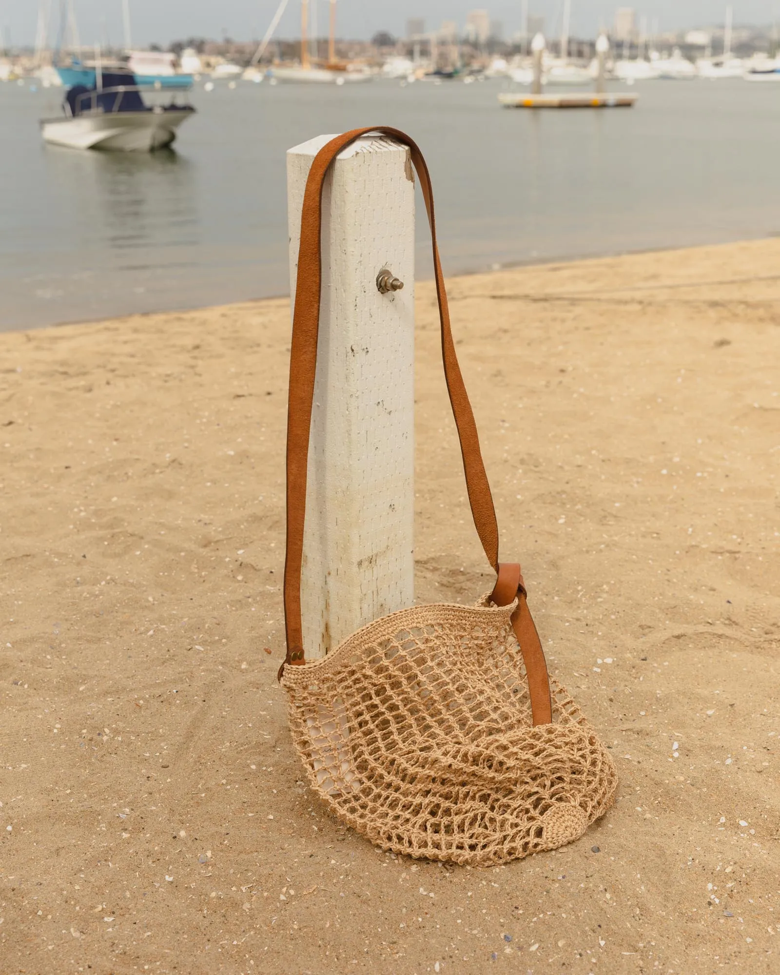 Made by Minga Market Bag with Leather Strap - Honey