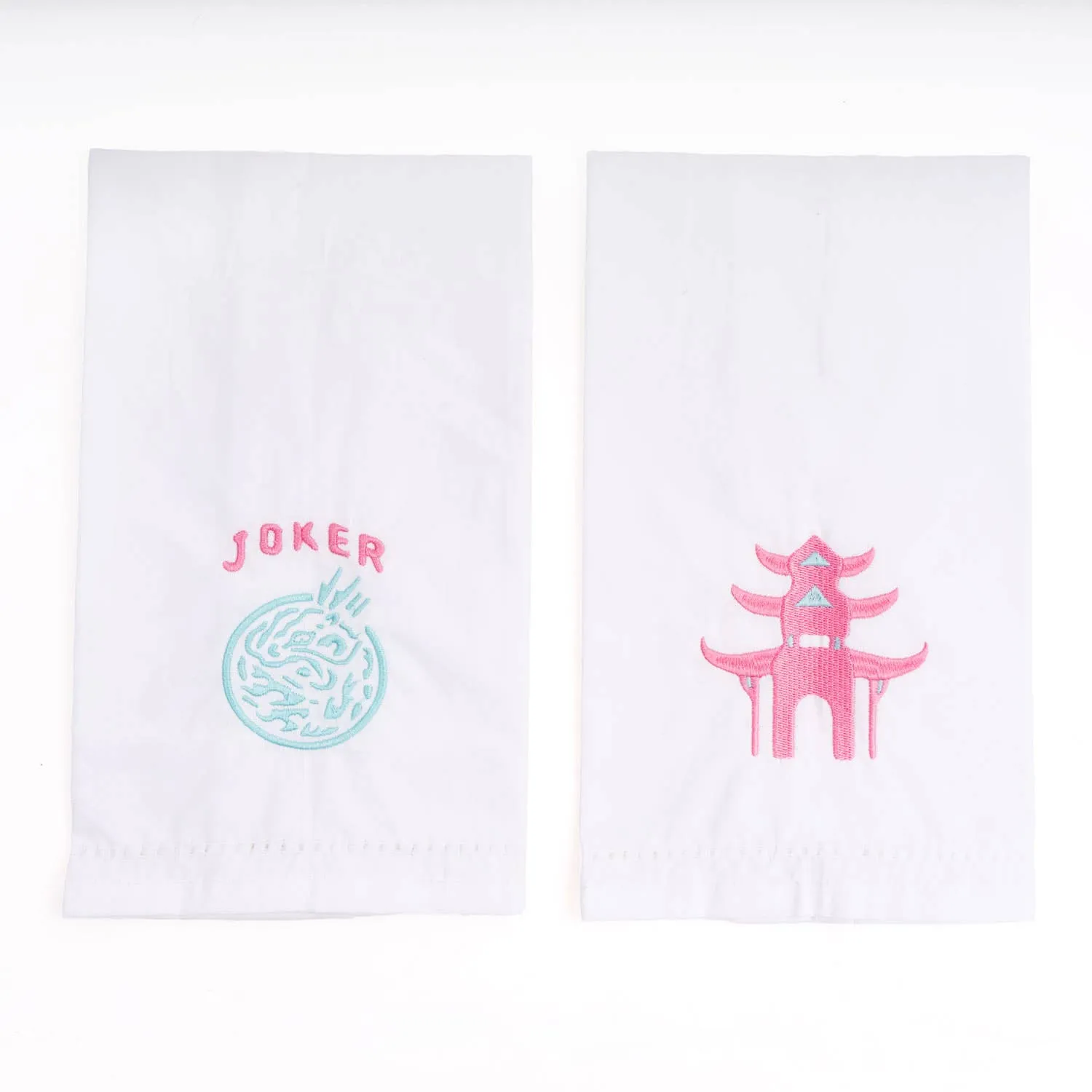 Mahjong Embroidered Bar Towel Set