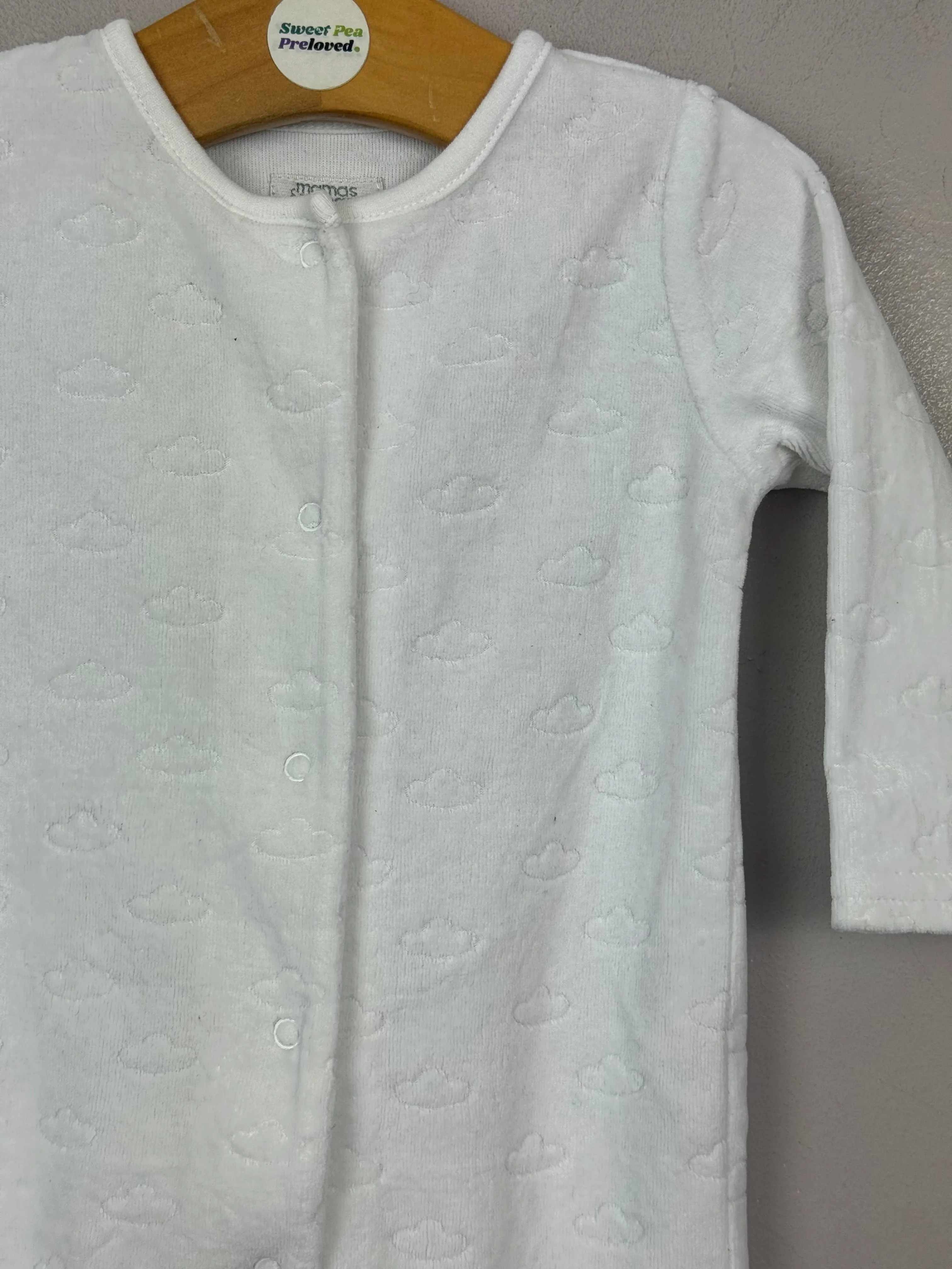 Mamas & Papas Cloud Velour Sleepsuit 3-6m