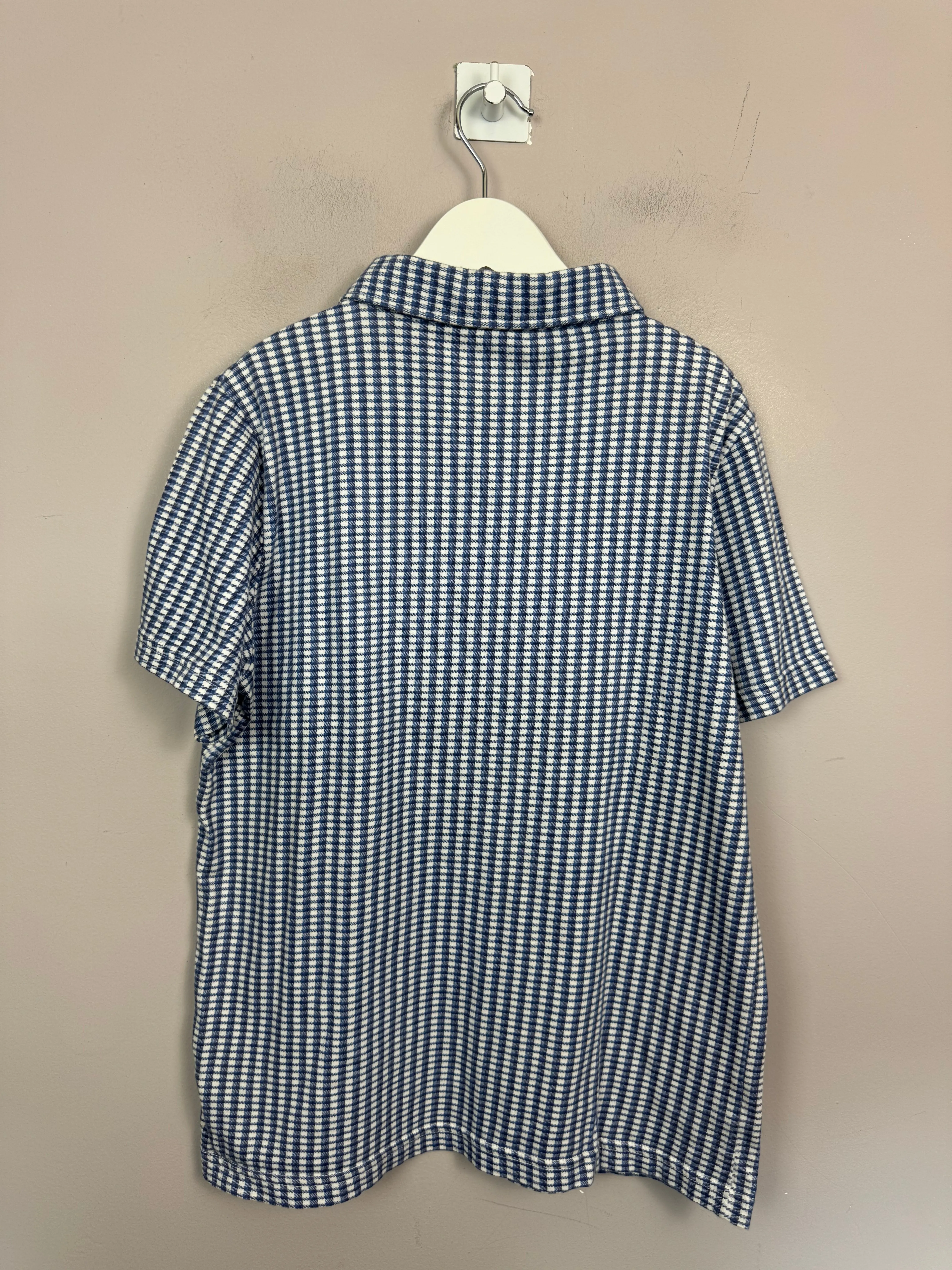 M&S Navy Check Polo 9-10y