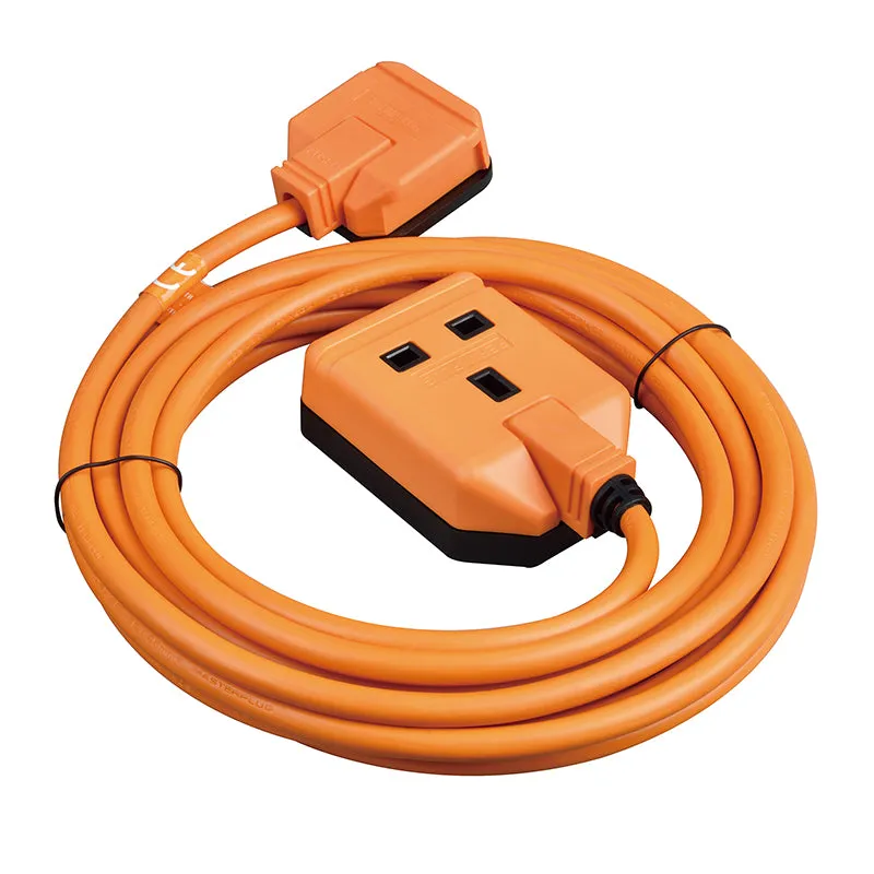 Masterplug EXS1315O 1 Socket 5m 13A Heavy Duty Extension Lead Orange