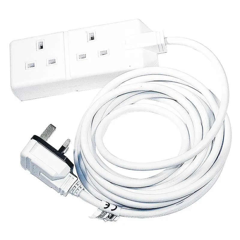 Masterplug EXS1324W 2 Socket 4m 13A Heavy Duty Extension Lead White