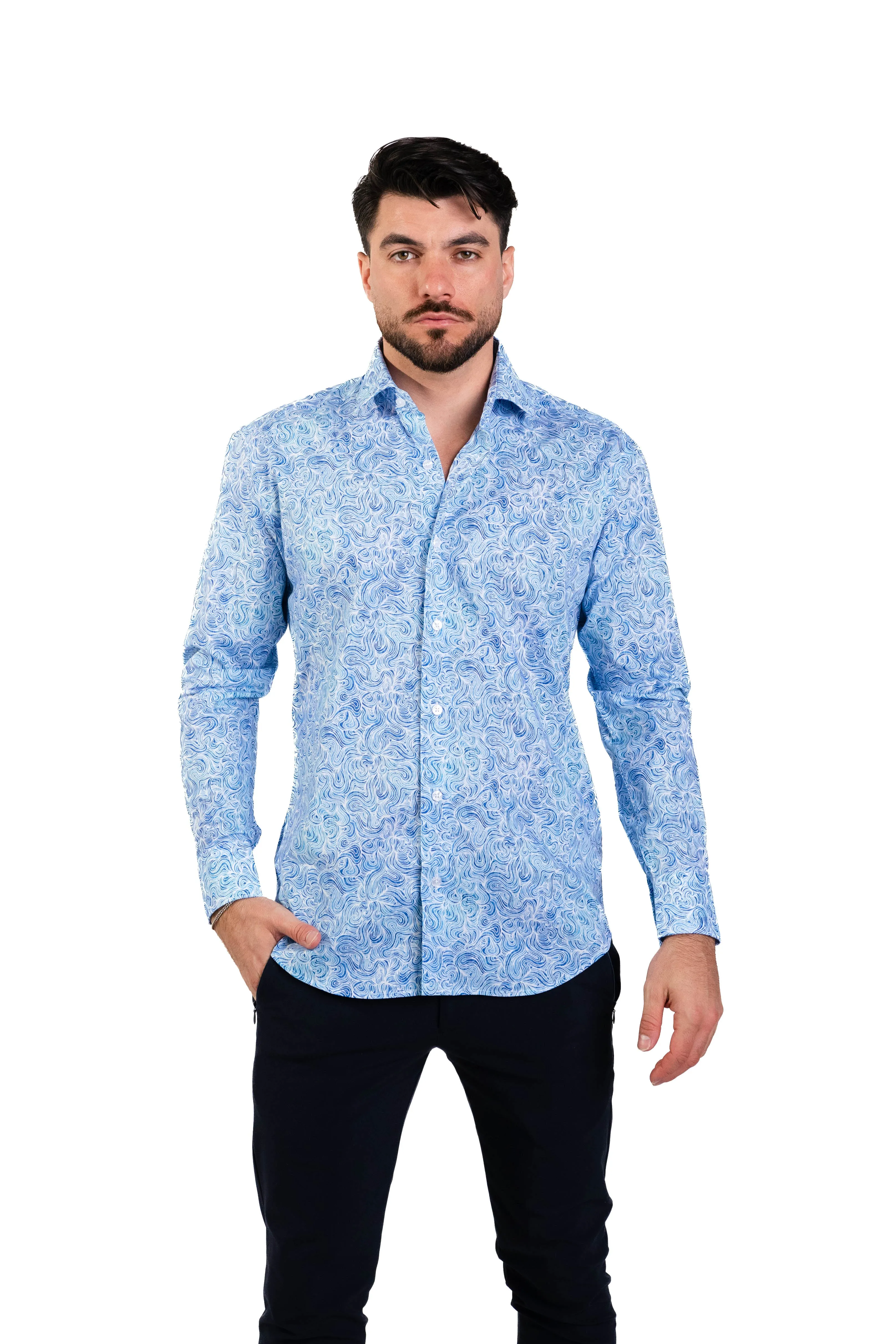 MASUTTO HOPKINS/55 LONG SLEEVE BUTTON DOWN SHIRT