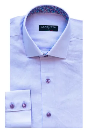 MASUTTO TORRE/06 LINEN LONG SLEEVE BUTTON DOWN SHIRT