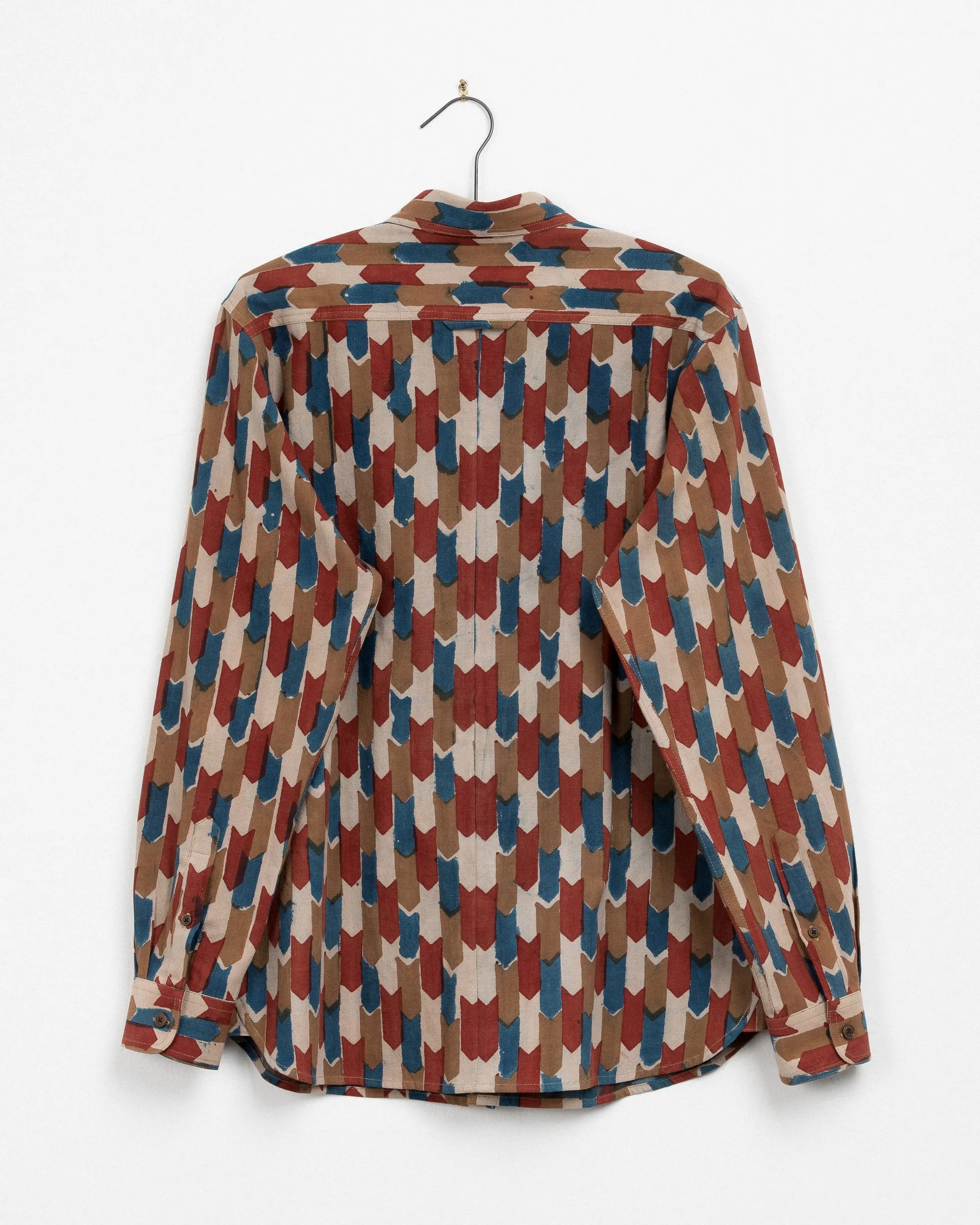 Mazadoor Work Shirt in Multi Flag Block Print