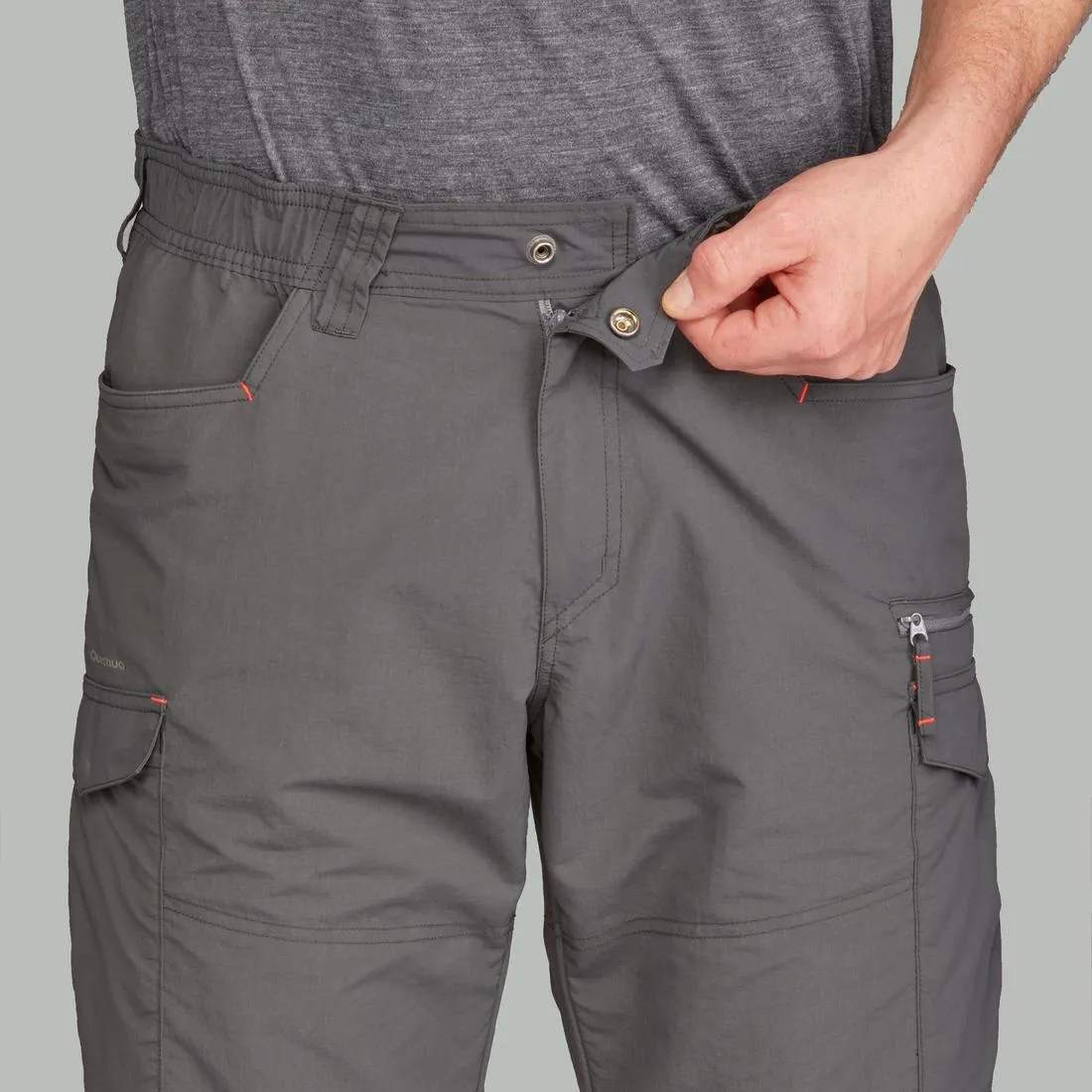Men's Mountain Trekking Modular Trousers - TREK100 - Dark Grey
