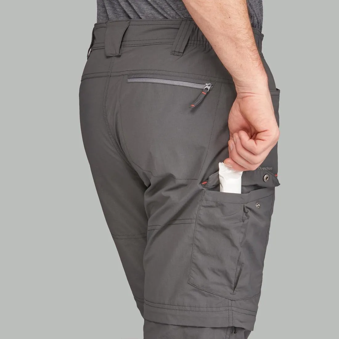 Men's Mountain Trekking Modular Trousers - TREK100 - Dark Grey