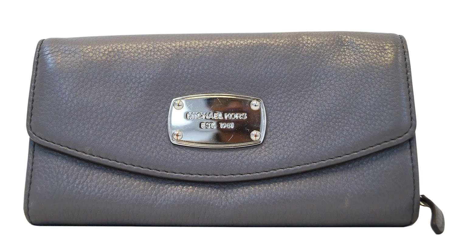 MICHAEL KORS Jet Set Slim Flap Gray Wallet - Sale