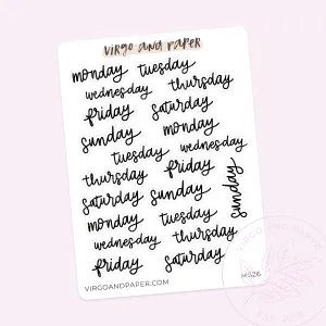 Mini Day of the Week Labels