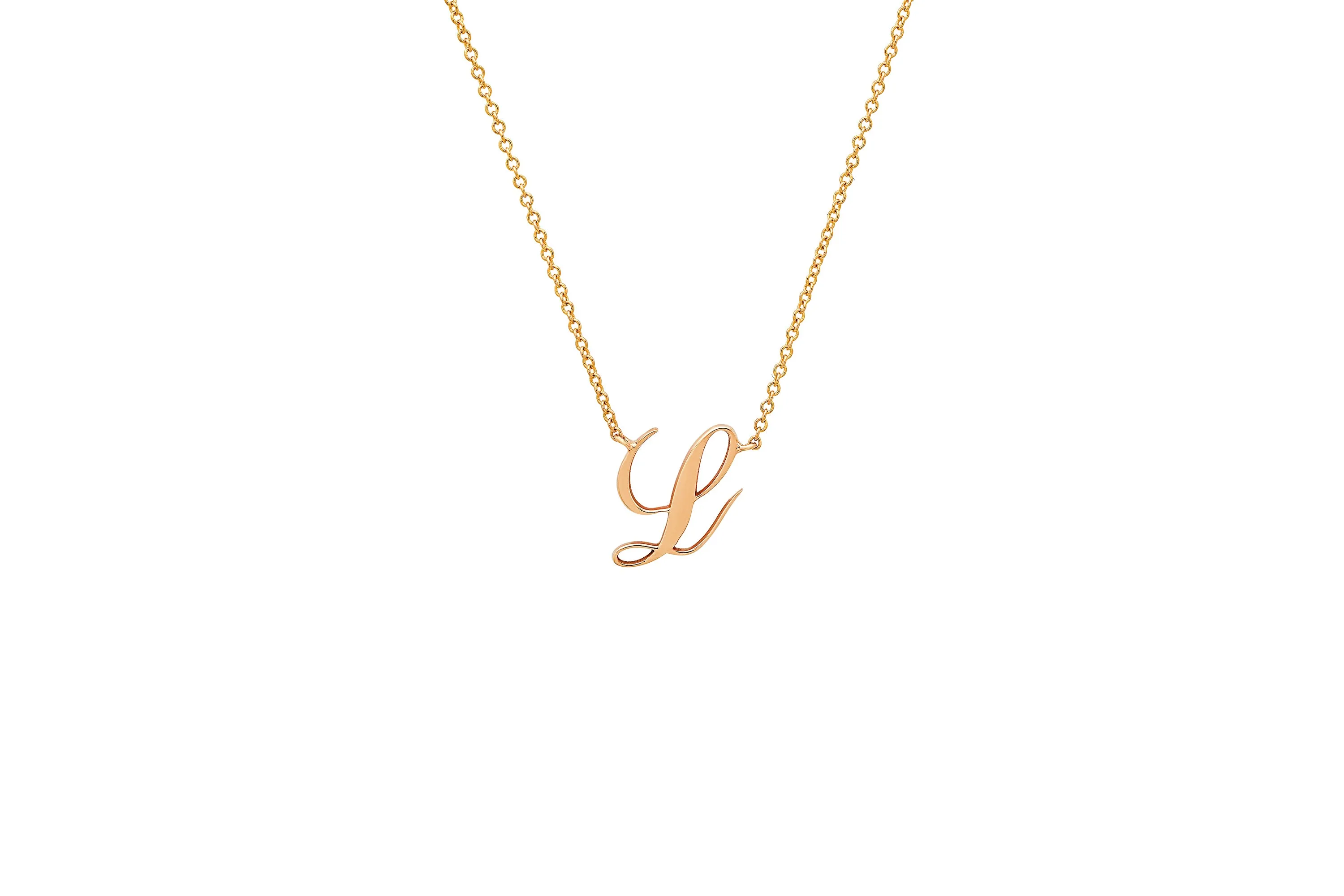 Mini Script Initial Necklace