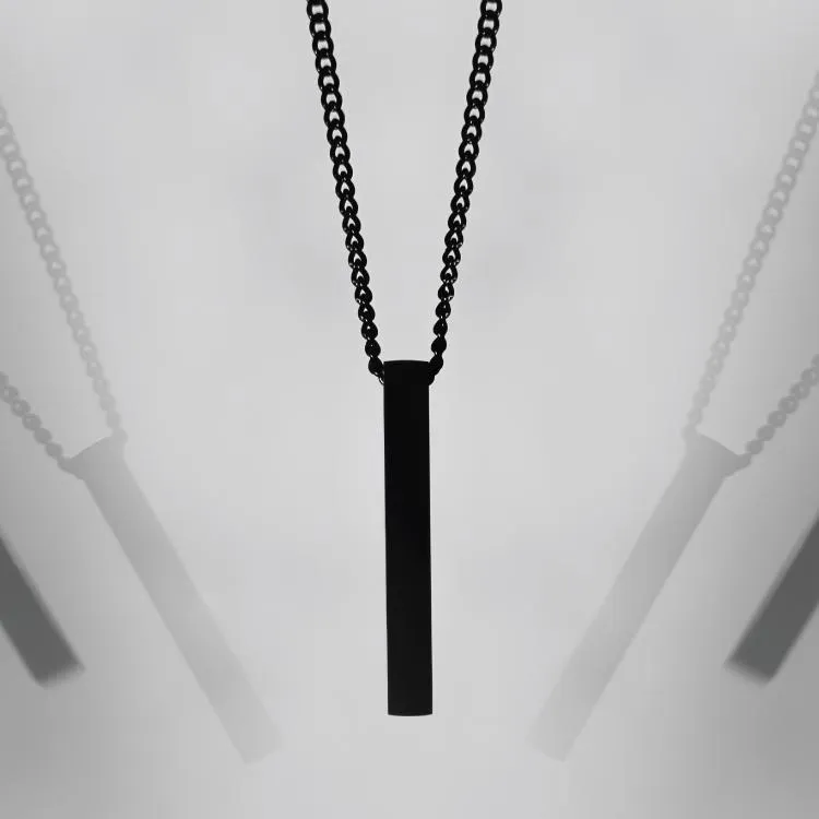 Minimal Bar Necklace (V2) All Black
