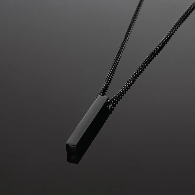 Minimal Bar Necklace (V2) All Black