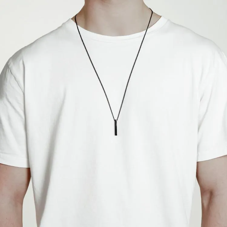 Minimal Bar Necklace (V2) All Black