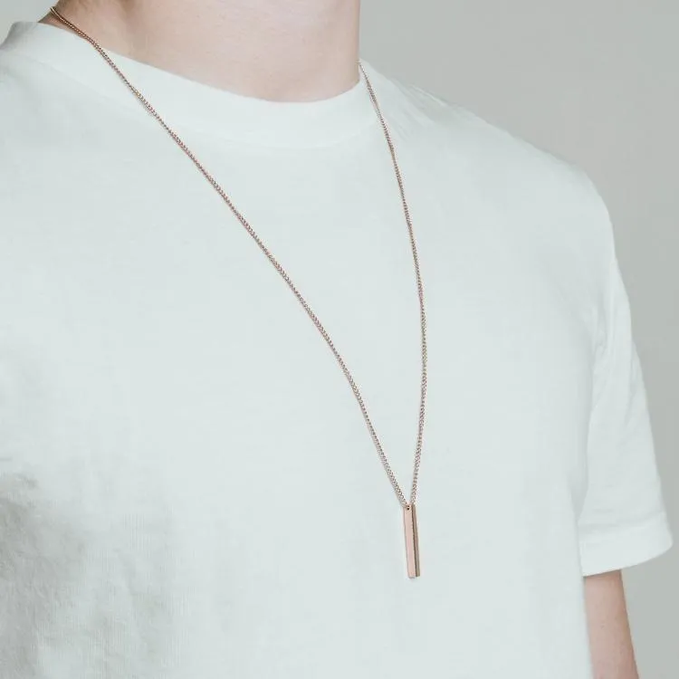 Minimal Bar Necklace (V2) Rose Gold