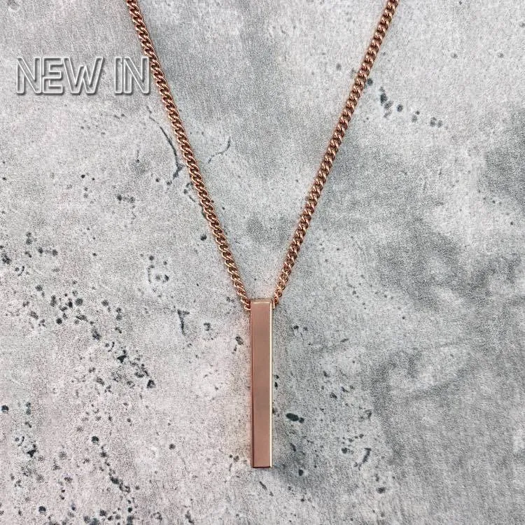 Minimal Bar Necklace (V2) Rose Gold