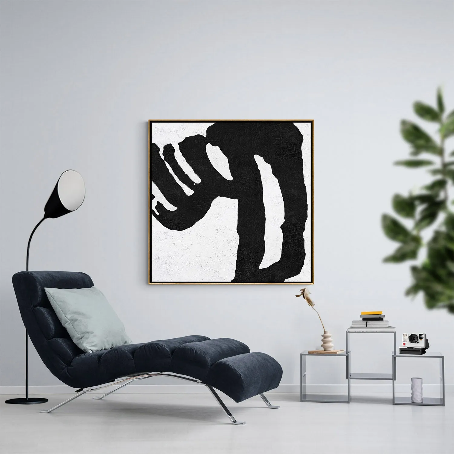 Minimal Black and White Painting MN115A