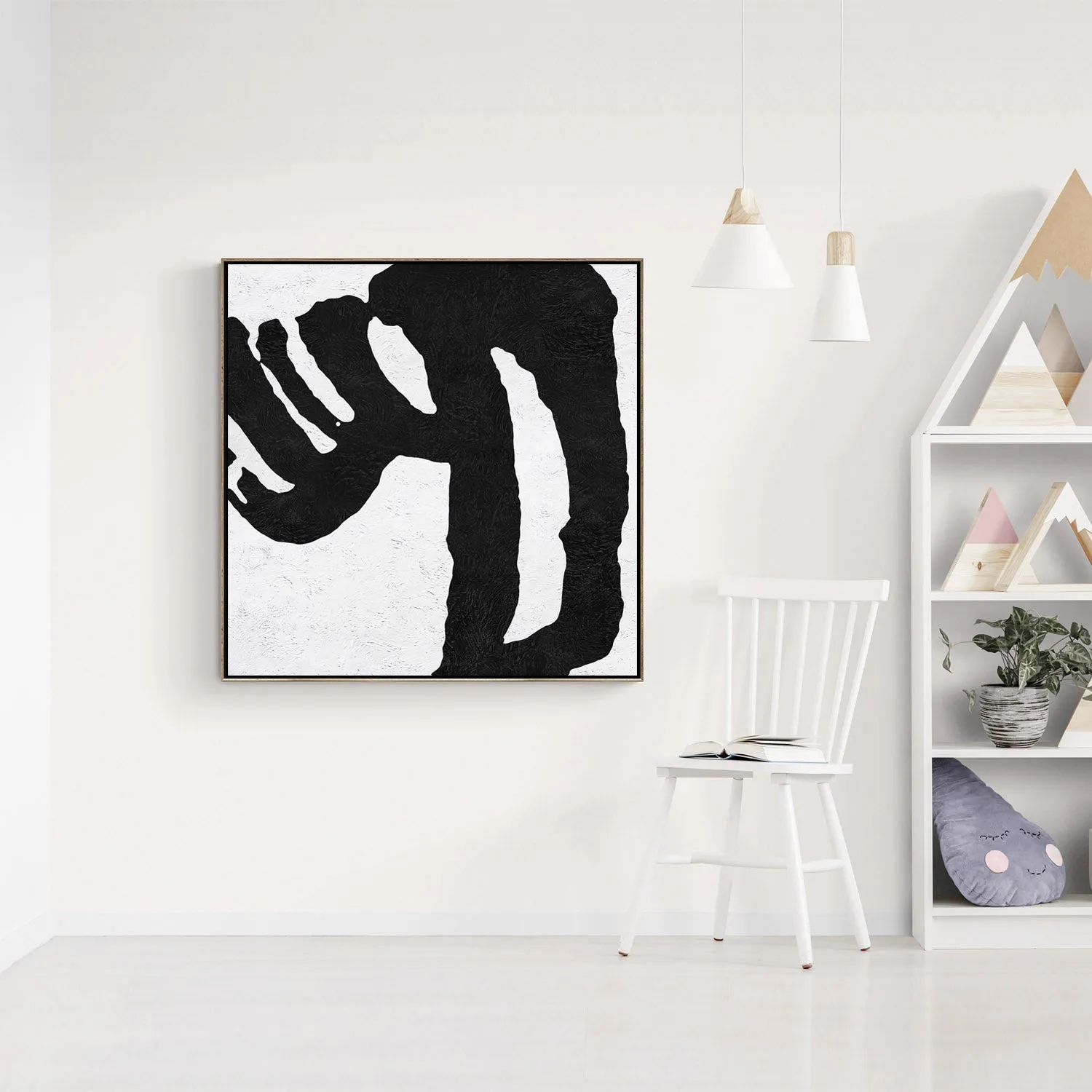 Minimal Black and White Painting MN115A
