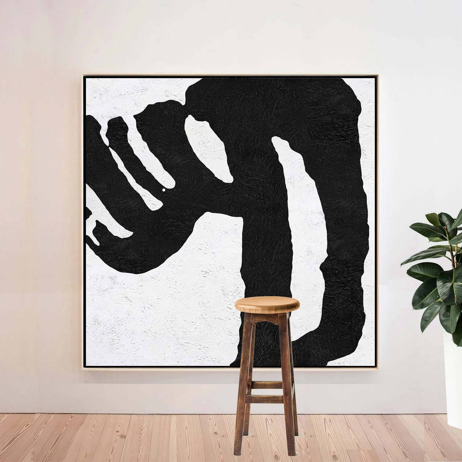 Minimal Black and White Painting MN115A
