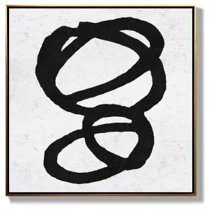 Minimal Black and White Painting MN140A