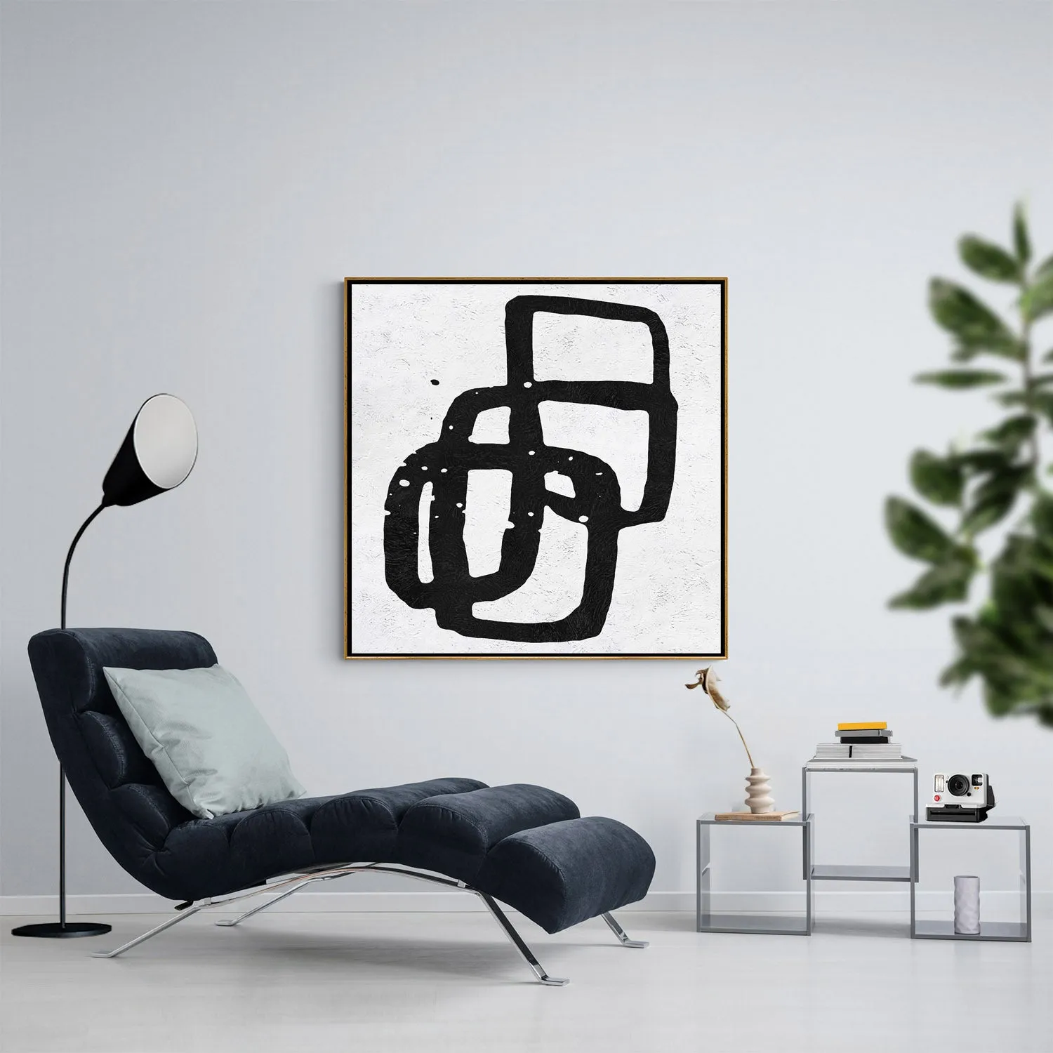 Minimal Black and White Painting MN95A