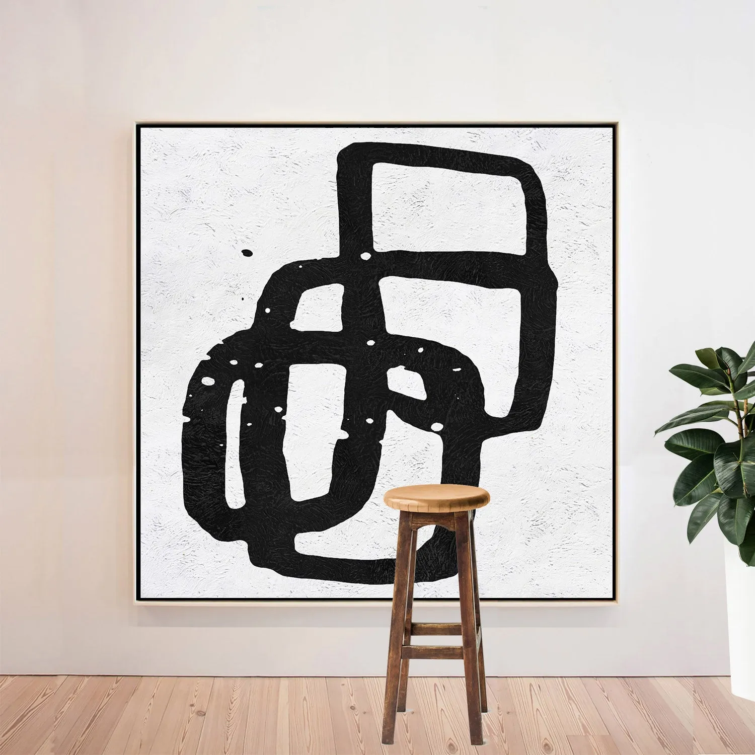 Minimal Black and White Painting MN95A