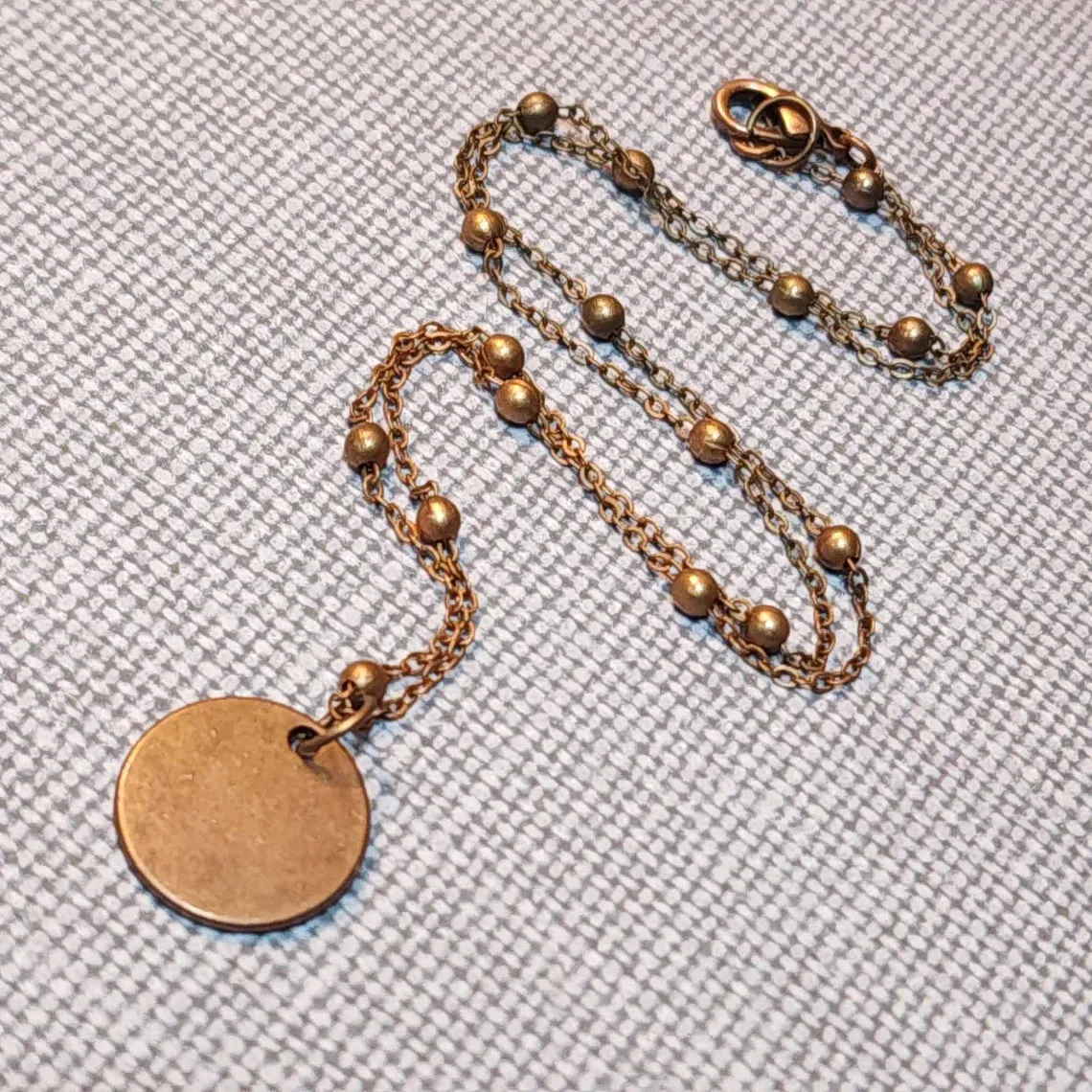 Minimal Copper Disc Necklace