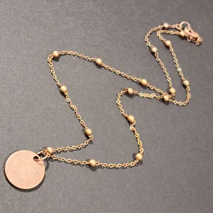 Minimal Copper Disc Necklace