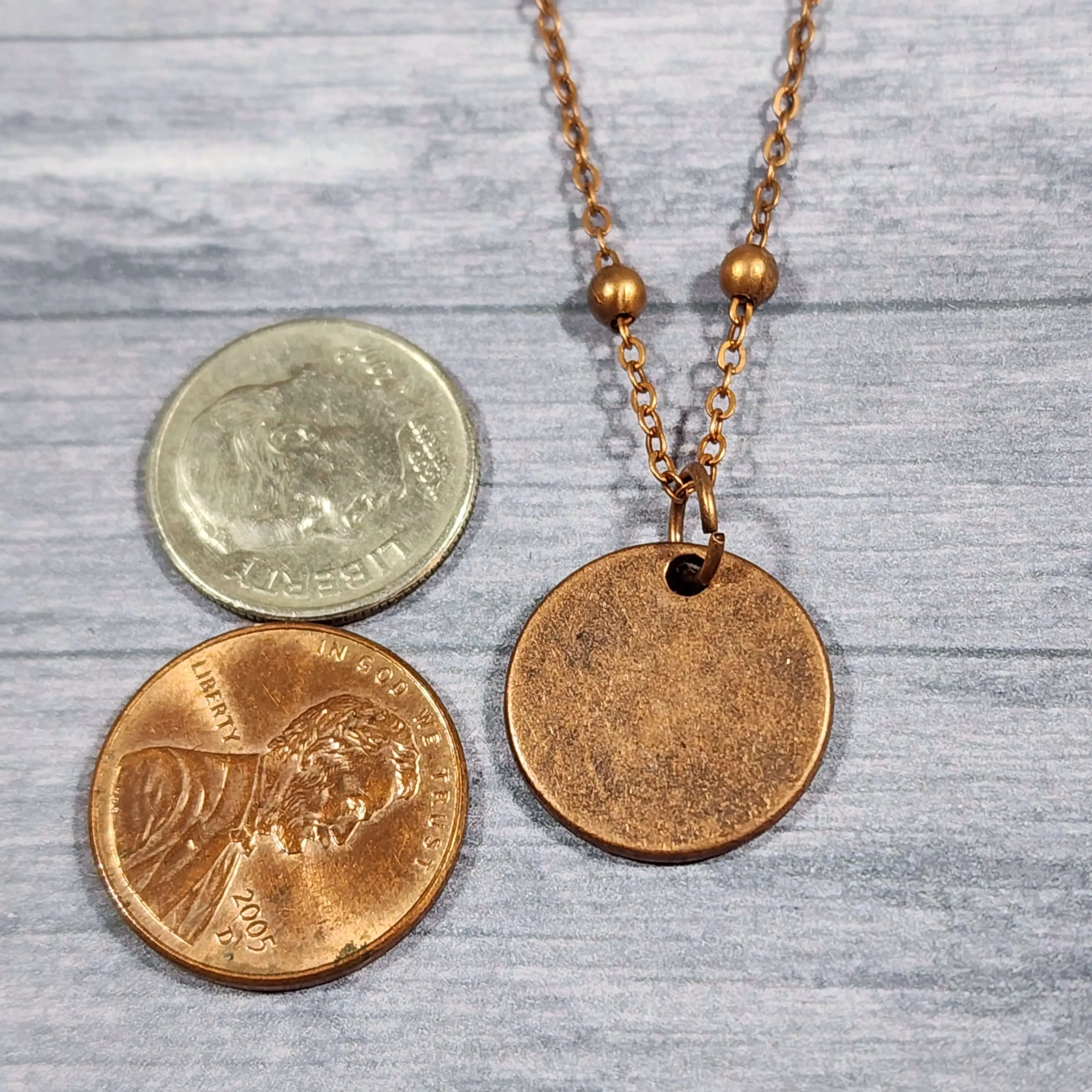 Minimal Copper Disc Necklace