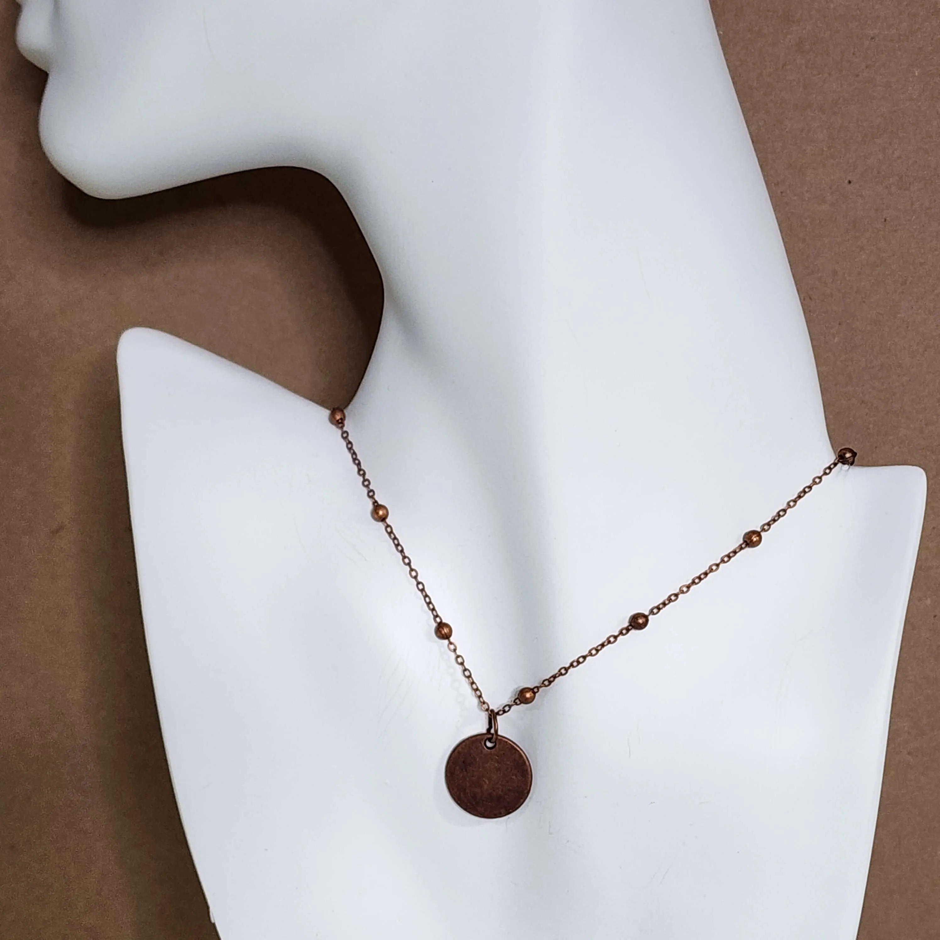 Minimal Copper Disc Necklace