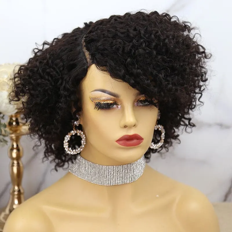 Minimal Leave Out Curly Bob U Part/V Part Wig