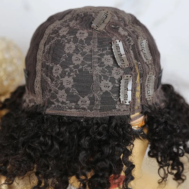 Minimal Leave Out Curly Bob U Part/V Part Wig