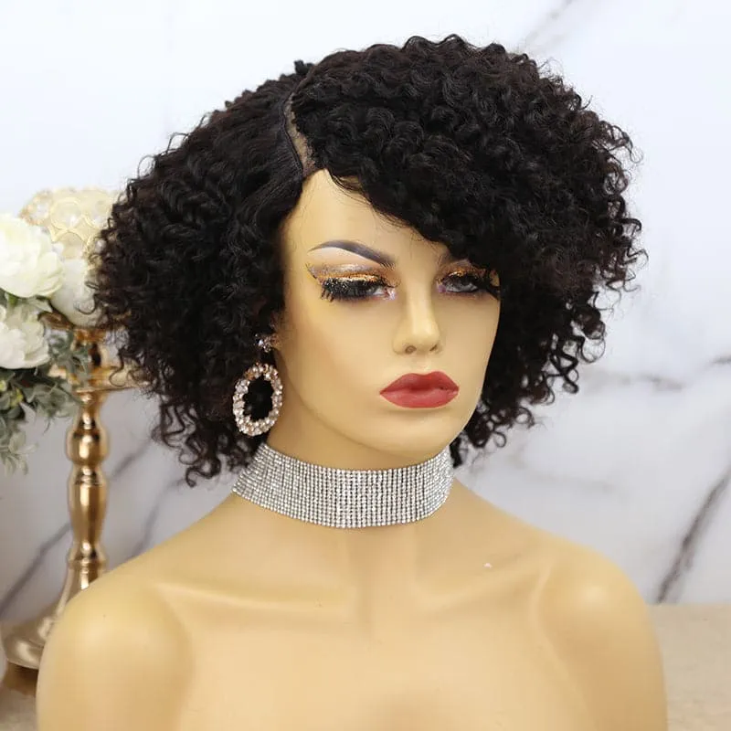 Minimal Leave Out Curly Bob U Part/V Part Wig