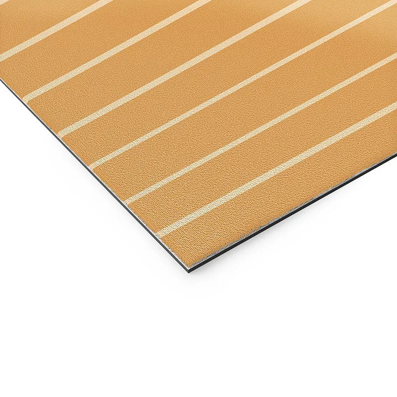 Minimal Line Curvature Orange Welcome Mat