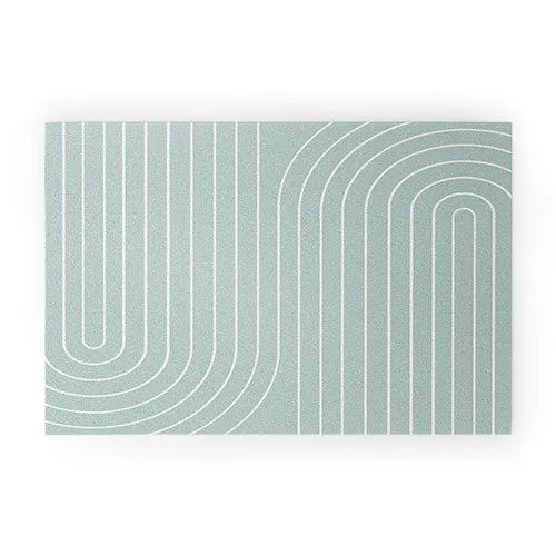Minimal Line Curvature Sage Welcome Mat