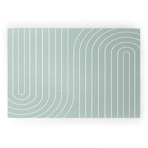 Minimal Line Curvature Sage Welcome Mat