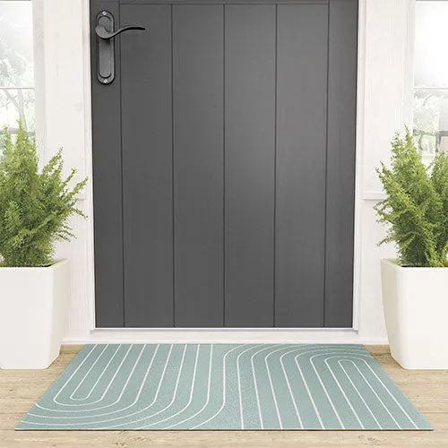 Minimal Line Curvature Sage Welcome Mat