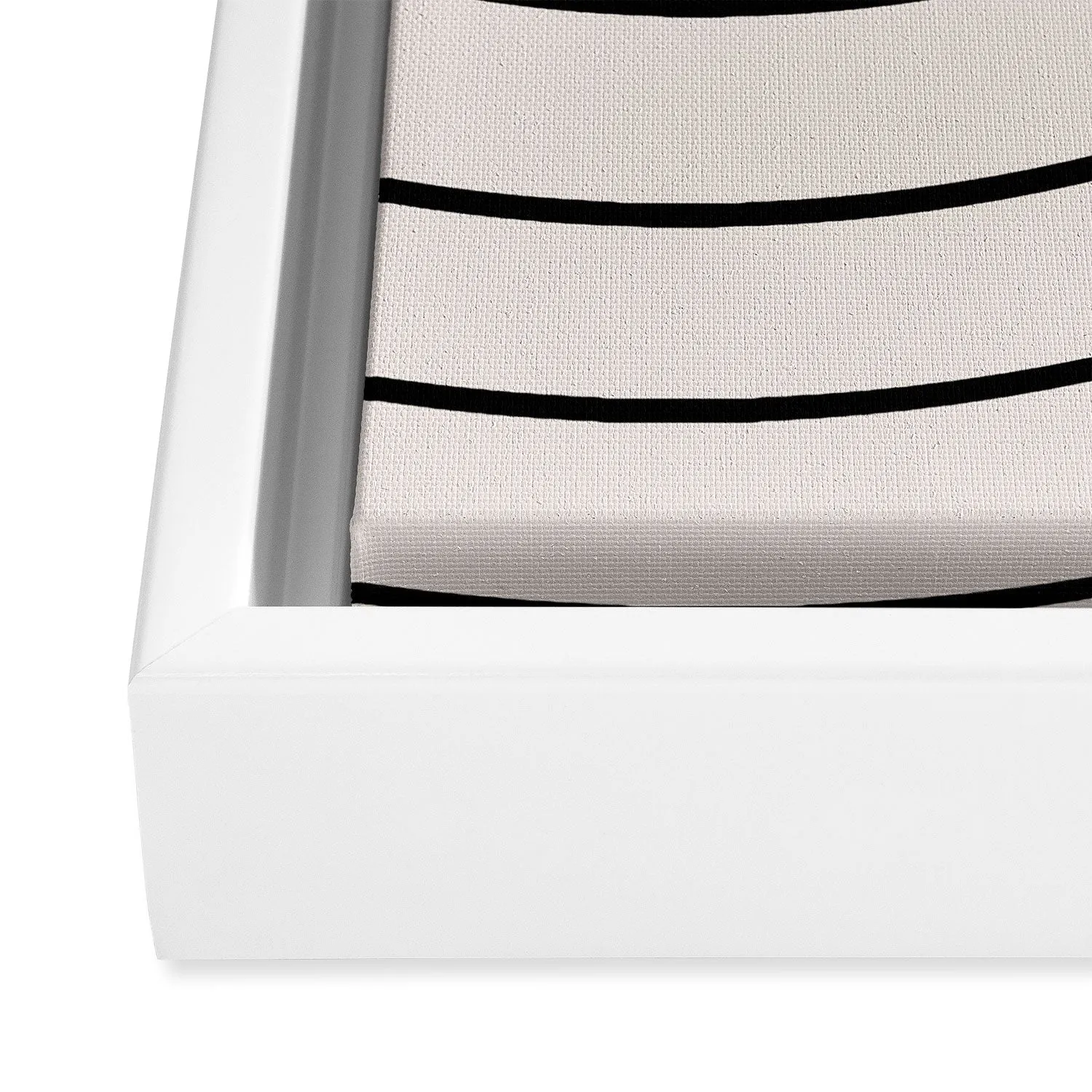 Minimal Line Curvature White Art Canvas