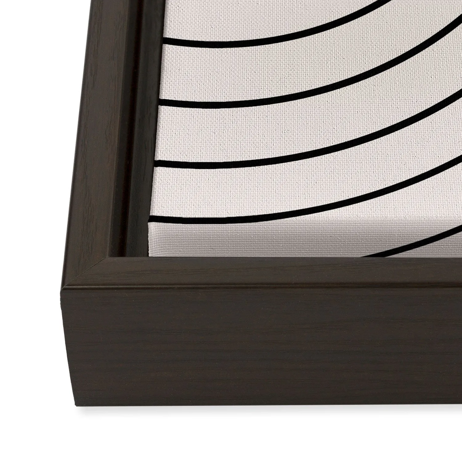 Minimal Line Curvature White Art Canvas