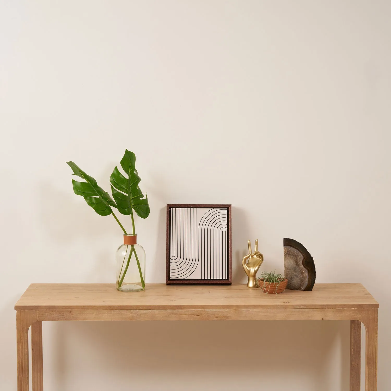 Minimal Line Curvature White Art Canvas