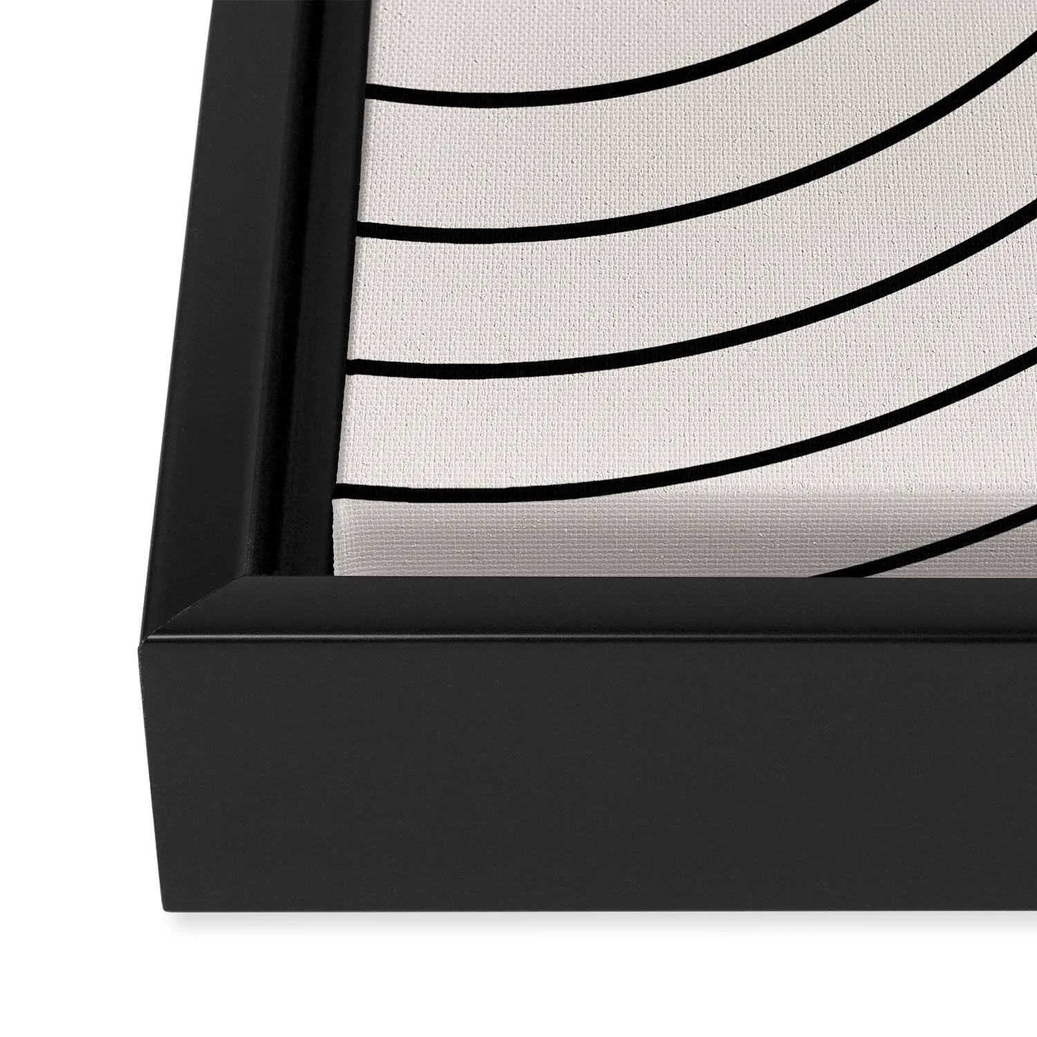 Minimal Line Curvature White Art Canvas