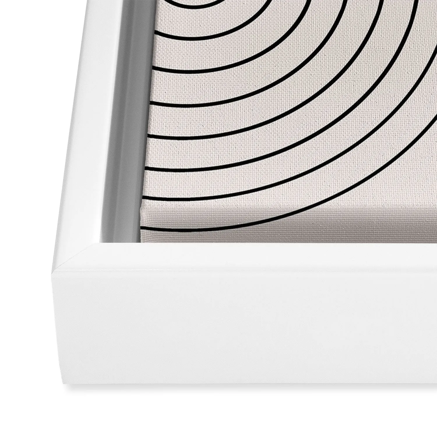 Minimal Line Curvature White Art Canvas