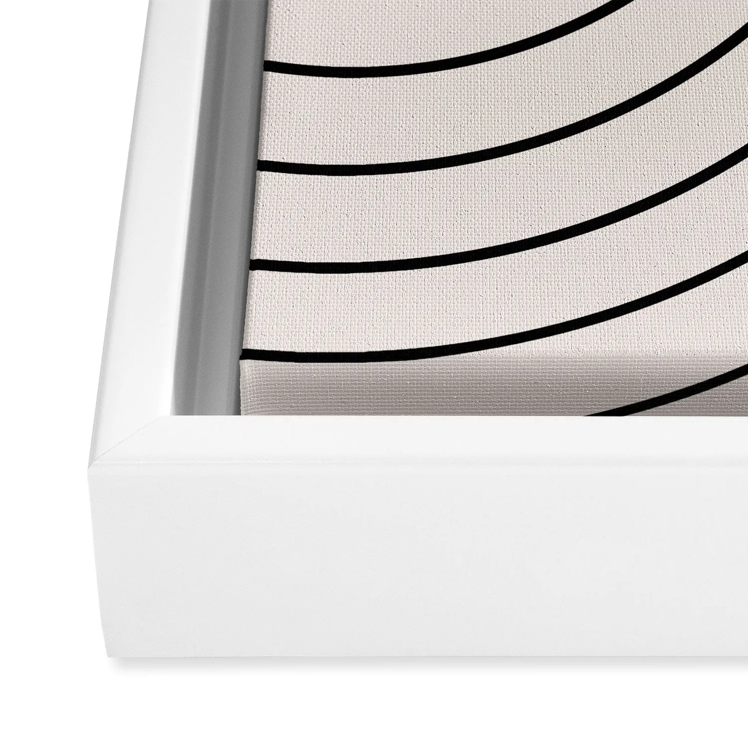 Minimal Line Curvature White Art Canvas