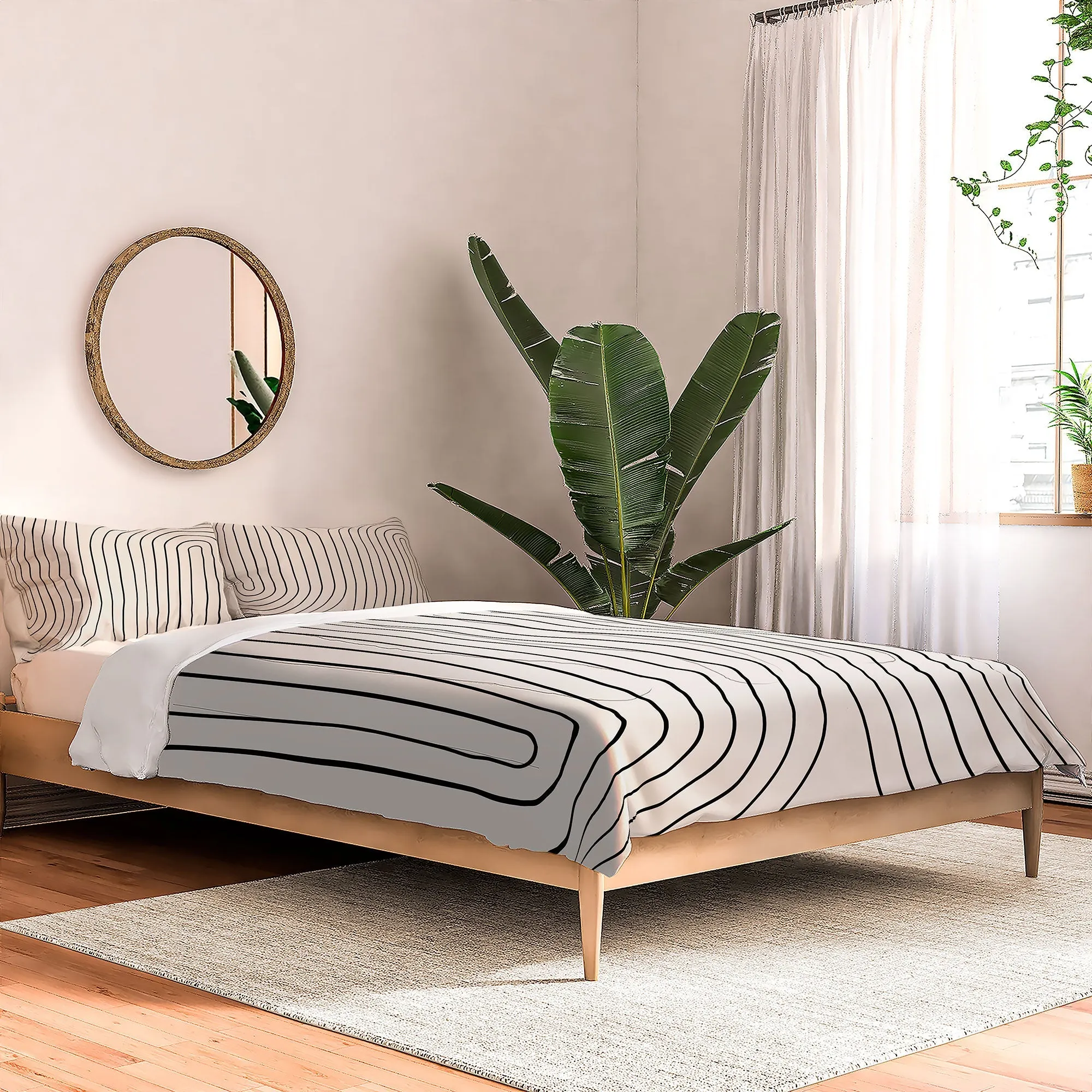 MINIMAL LINE CURVATURE WHITE DUVET / COMFORTER