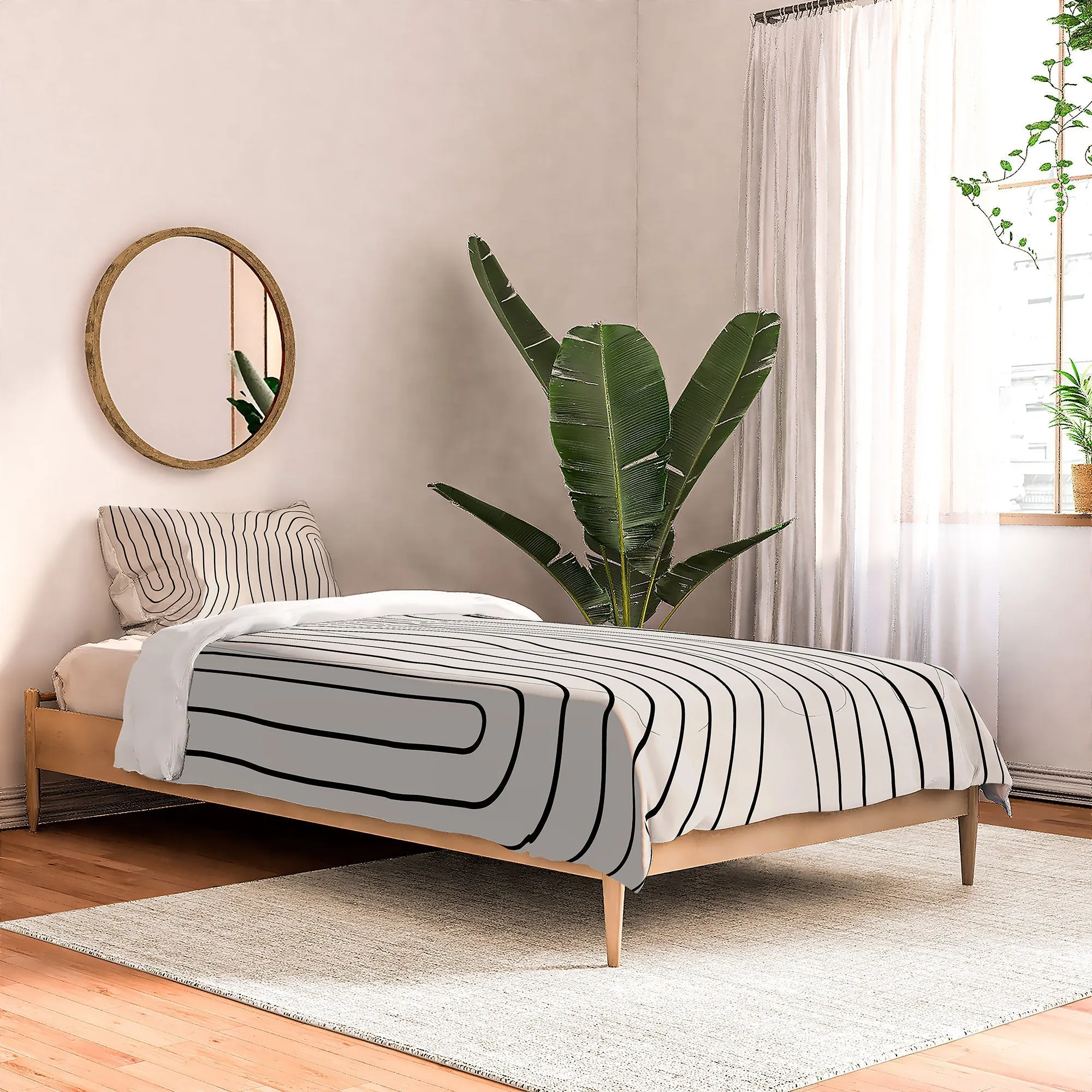 MINIMAL LINE CURVATURE WHITE DUVET / COMFORTER