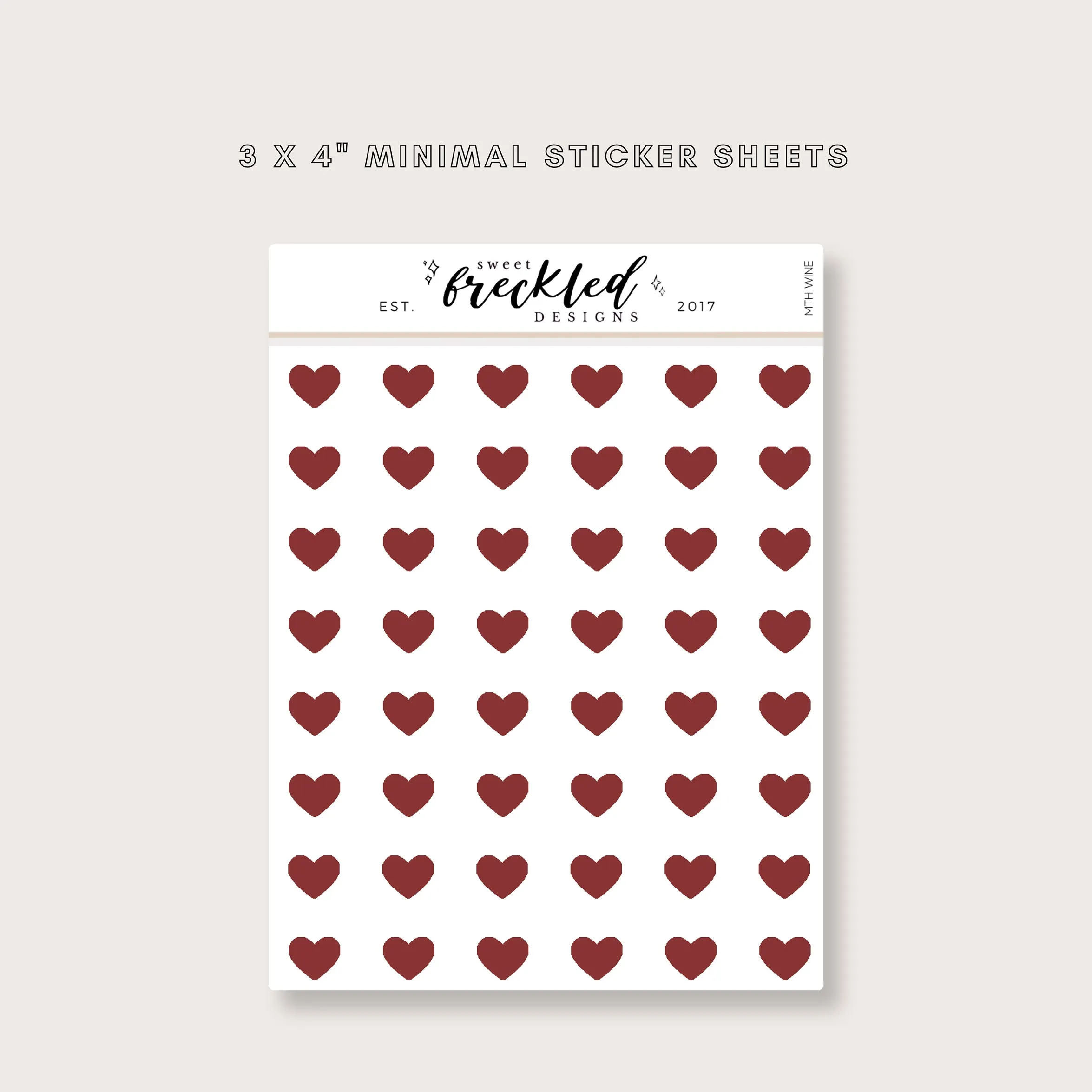 Minimal Mini Heart Transparent Stickers (Multiple Colors Available)