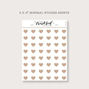 Minimal Mini Heart Transparent Stickers (Multiple Colors Available)
