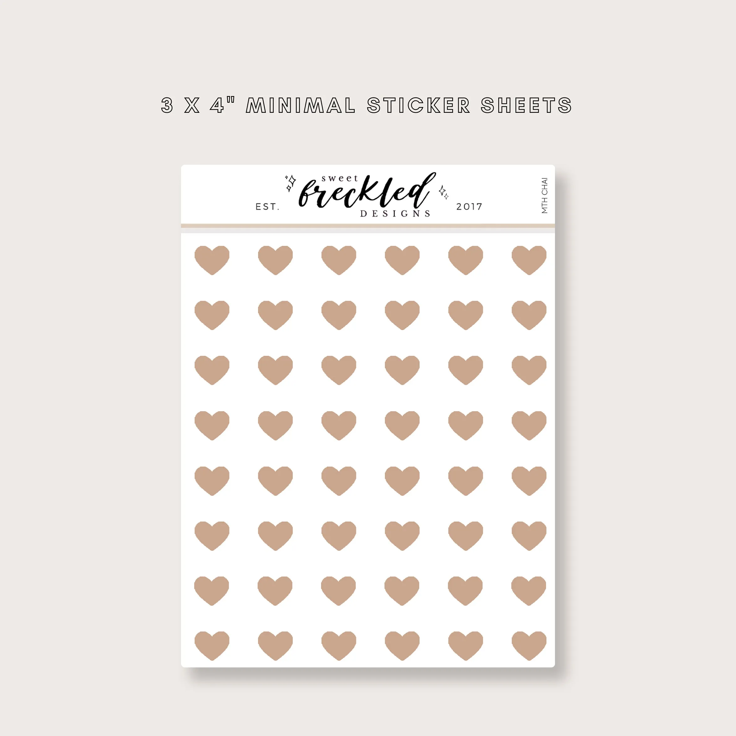 Minimal Mini Heart Transparent Stickers (Multiple Colors Available)