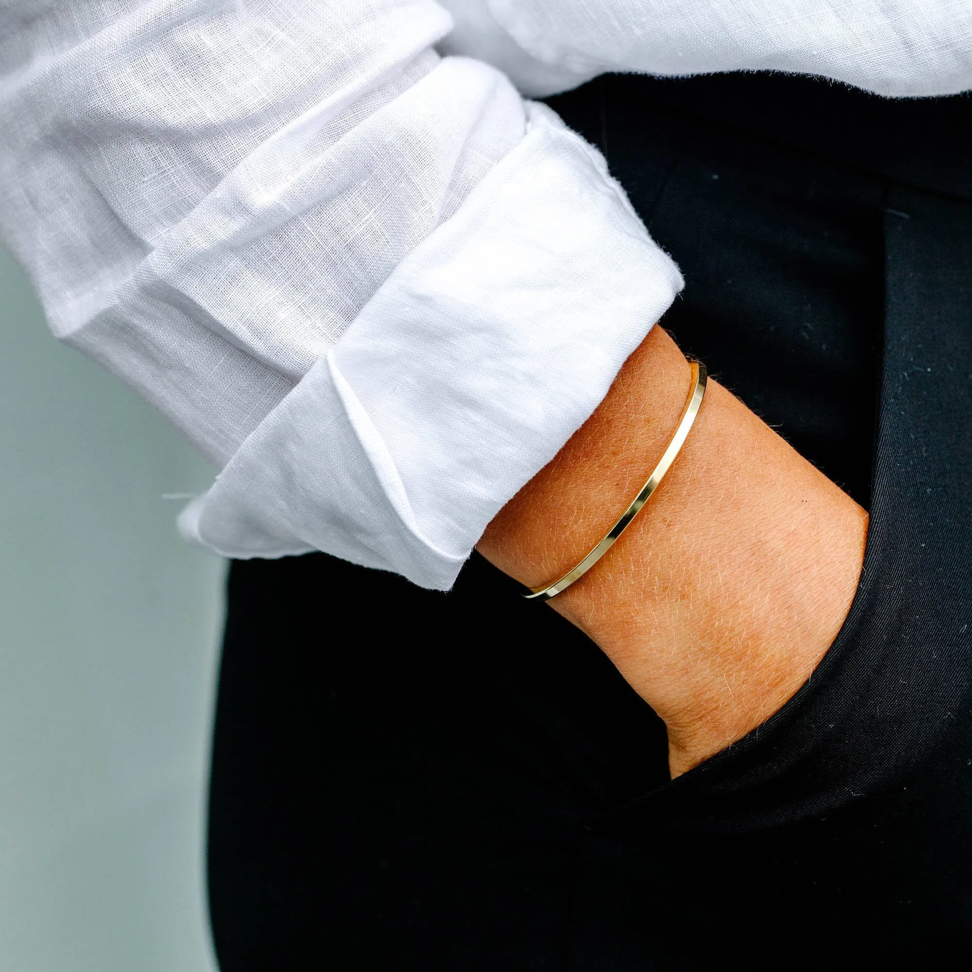 Minimal Square Cuff | Gold Plated