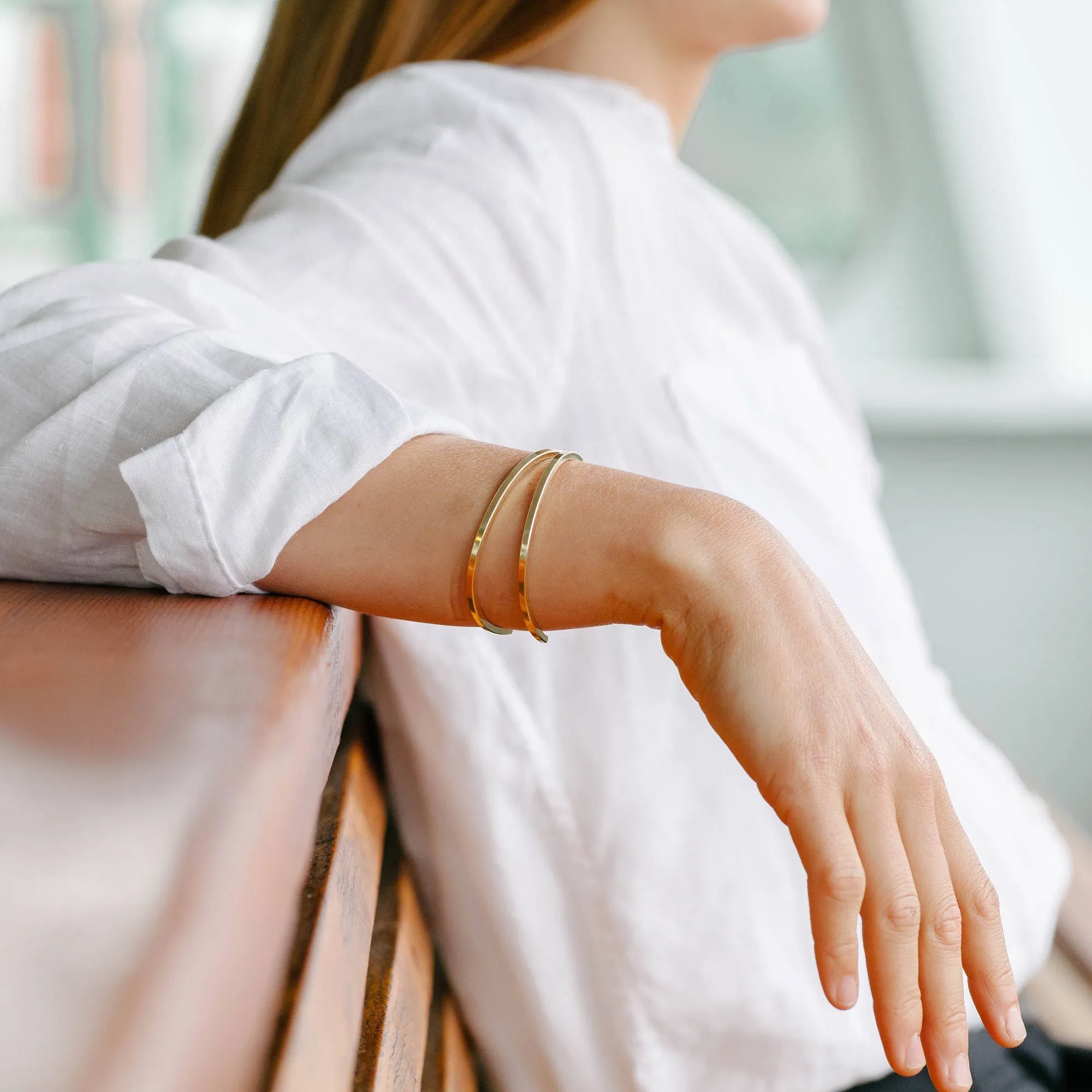 Minimal Square Cuff | Gold Plated