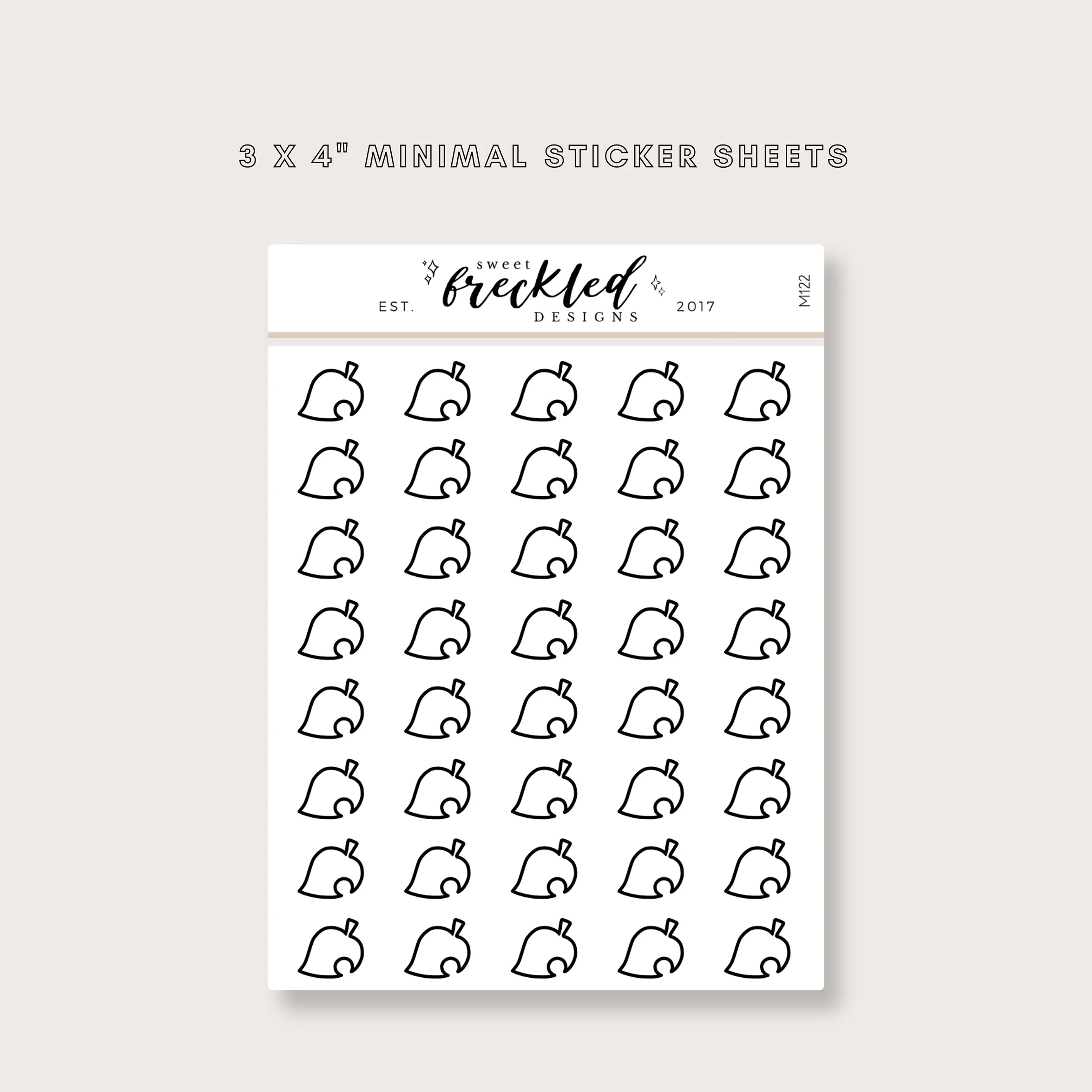 Minimalistic Mini ACNH Leaf Stickers